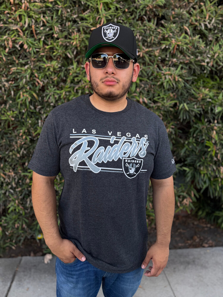 New Era Raiders NE M Black Script S/S Tee