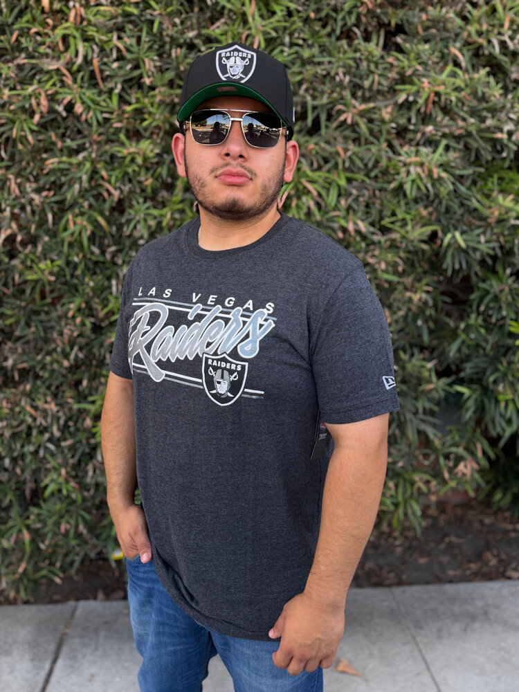 New Era Raiders NE M Black Script S/S Tee