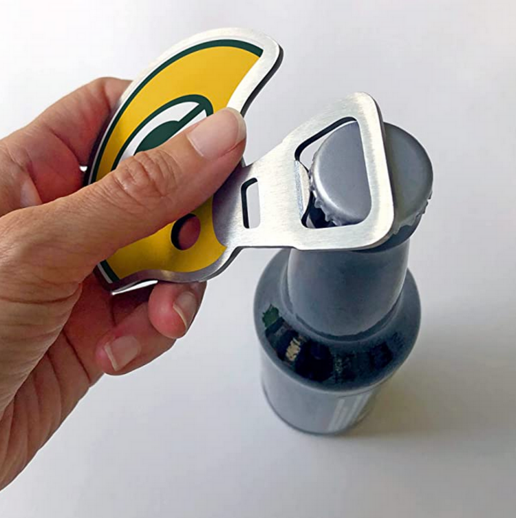 You The Fan Season Opener Helmet Magnetic Stainless Steel Bottle Opener - Packers