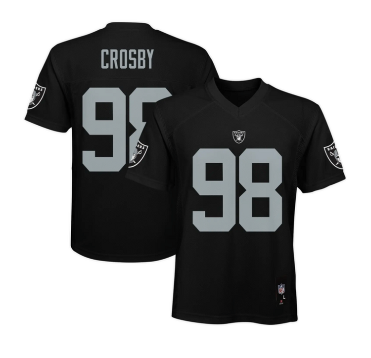 NFL NFL Raiders Youth Maxx Crosby #98 Black Jersey