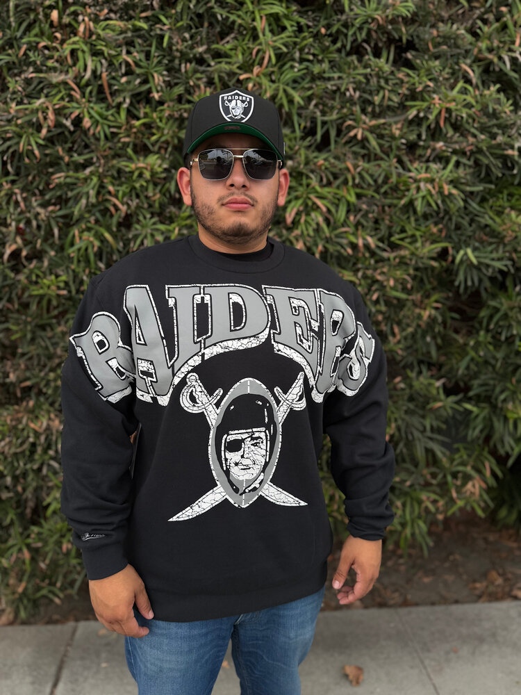 Mitchell and Ness NFL Raiders Men's M&N Fashion Fleece Crew