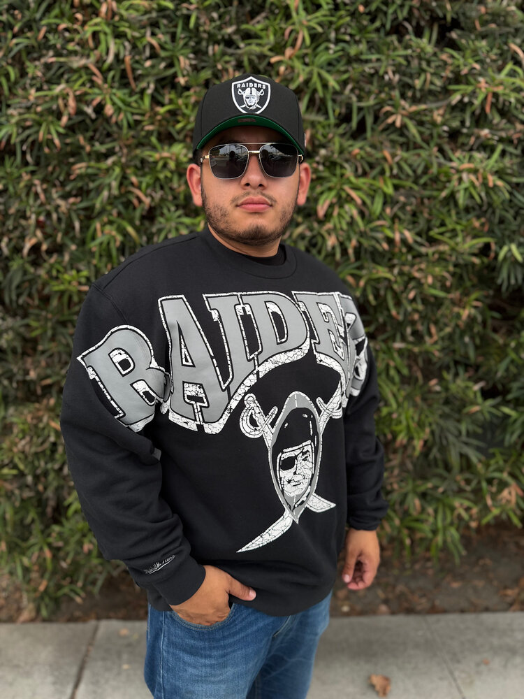 Mitchell and Ness NFL Raiders Men's M&N Fashion Fleece Crew