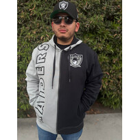 Mitchell and Ness NFL Raiders Men's M&N Full Zip Fleece 2.0 Gray-Black