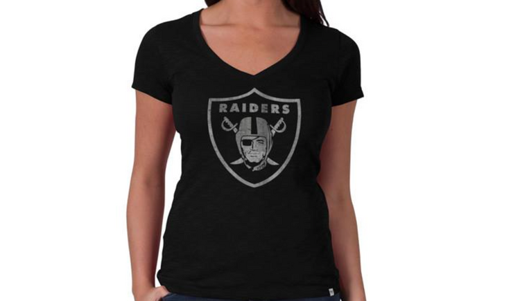 47 Brand NFL Raiders W '47 V-Neck Scrum Tee Black