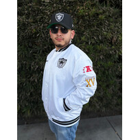 Mitchell and Ness Raiders M&N City Collection Lightweight Satin Jacket White
