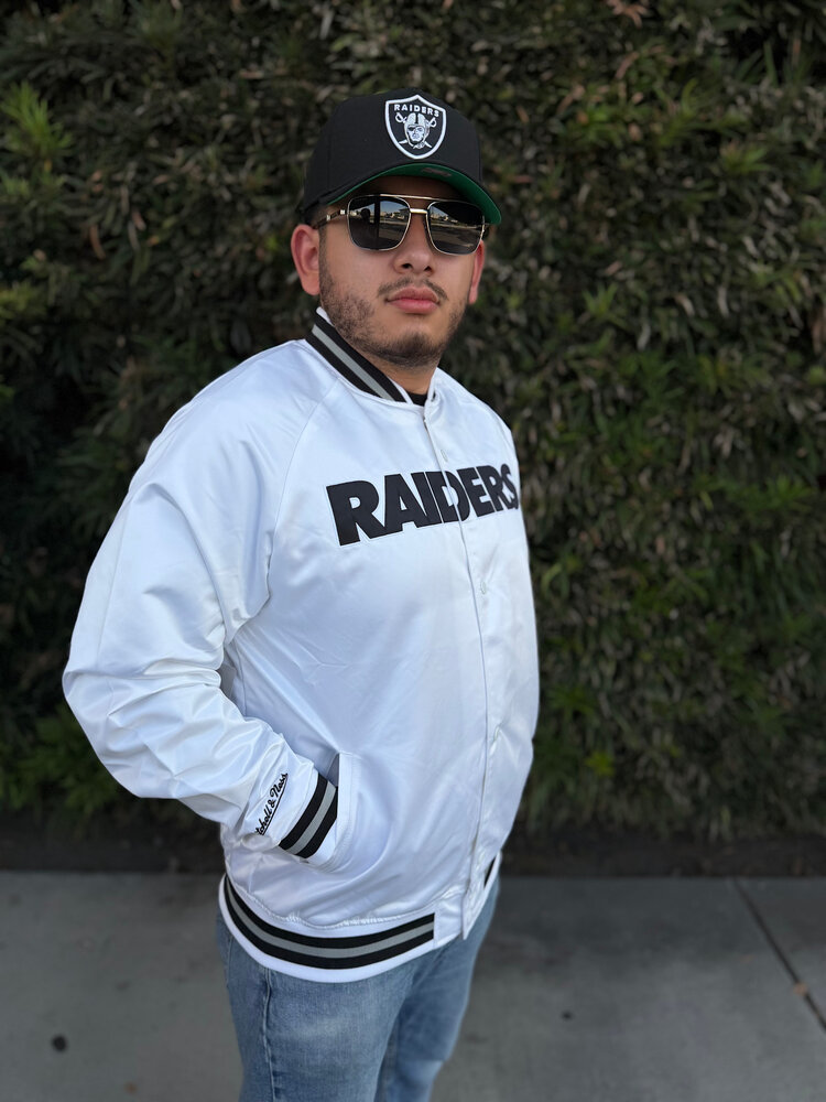 Mitchell and Ness Raiders Mitchell & Ness Lightweight Satin Jacket White