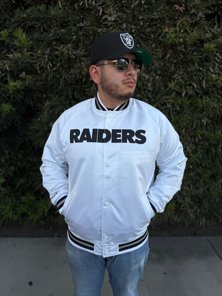 Mitchell and Ness Raiders Mitchell & Ness Lightweight Satin Jacket White