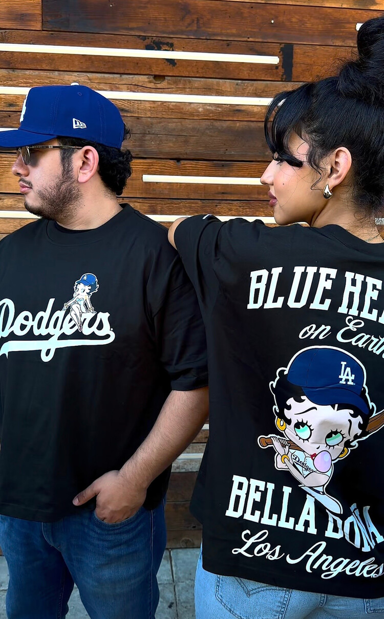 New Era LA Dodgers x Bella Dona Men's Betty Boop Black 2-Sided Tee