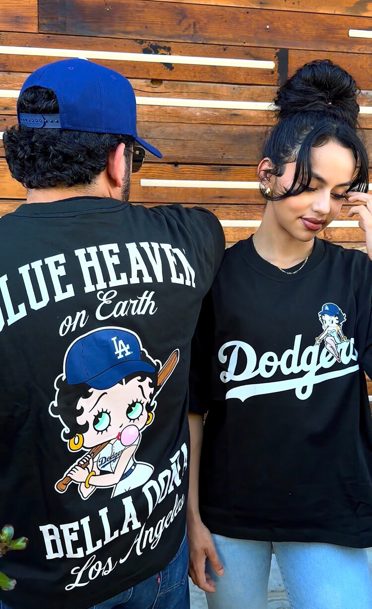 New Era LA Dodgers x Bella Dona Men's Betty Boop Black 2-Sided Tee