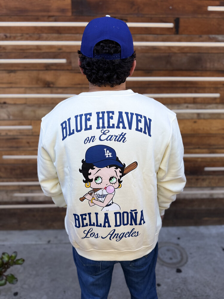 New Era LA Dodgers x Bella Dona Men's Betty Boop Cream Crewneck Fleece