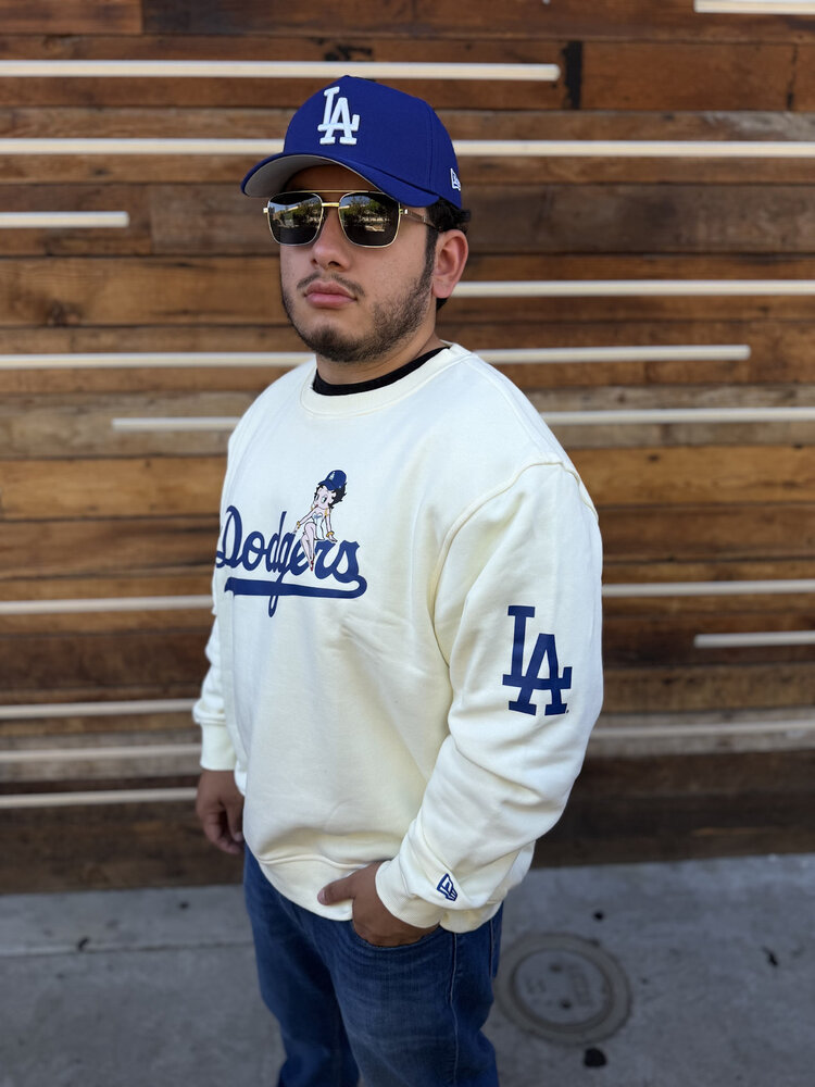 New Era LA Dodgers x Bella Dona Men's Betty Boop Cream Crewneck Fleece