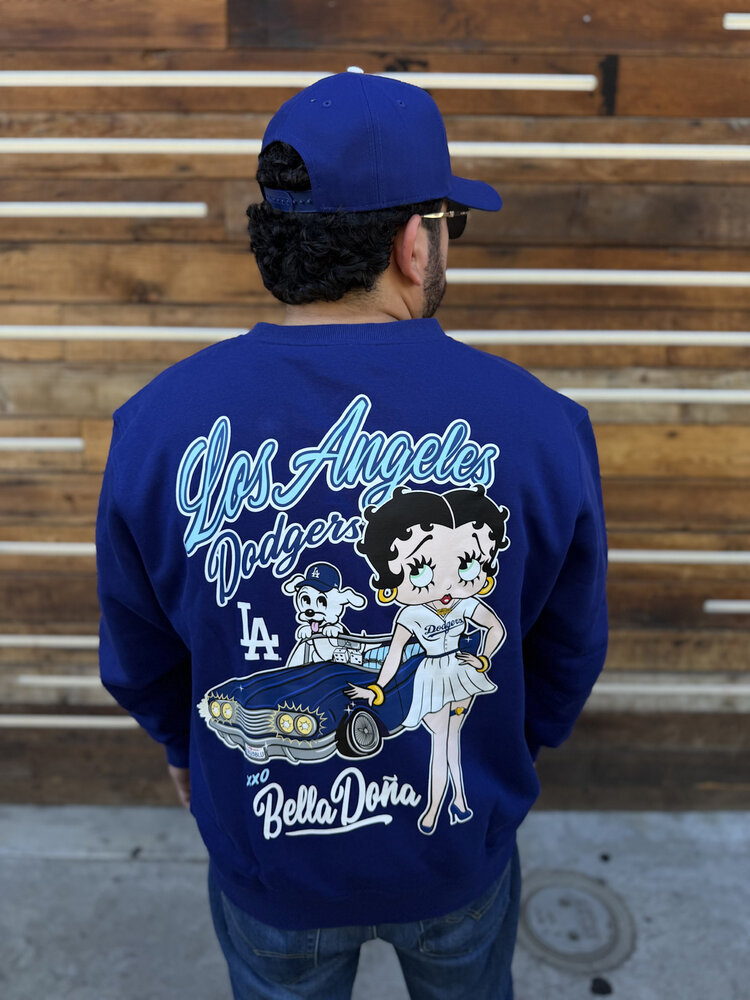 New Era LA Dodgers x Bella Dona Men's Betty Boop Royal Crewneck Fleece