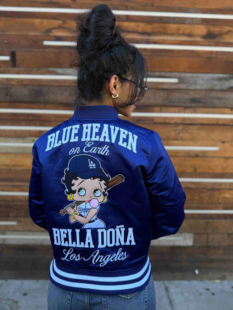 New Era LA Dodgers x Bella Dona Women's Betty Boop Royal Full-Snap Satin Jacket