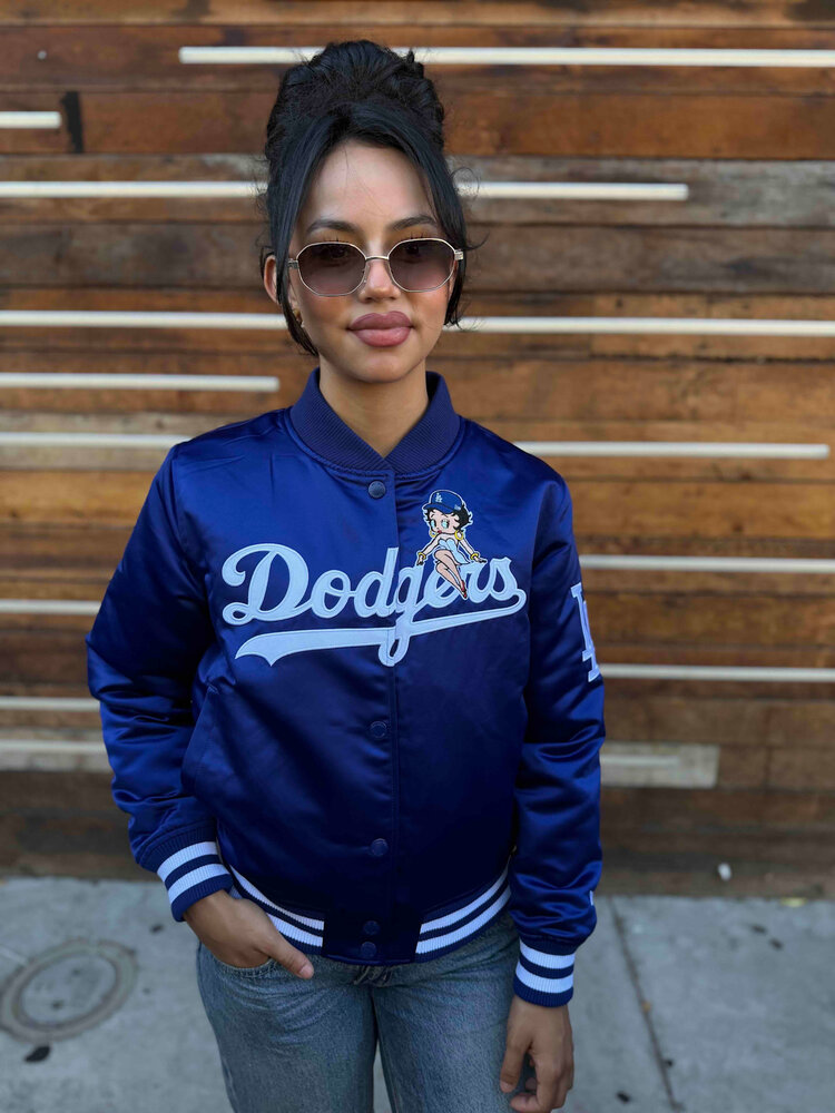 New Era LA Dodgers x Bella Dona Women's Betty Boop Royal Full-Snap Satin Jacket