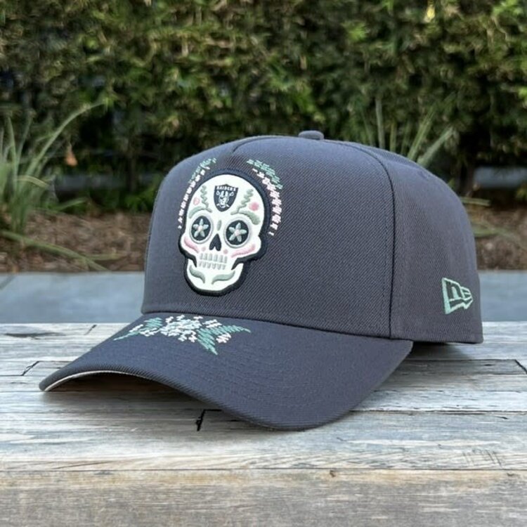 New Era Raiders Day of the Dead Dark Gray 940 A-Frame
