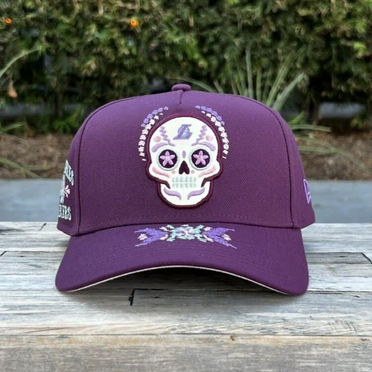 New Era Lakers Day of the Dead Purple 940 A-Frame