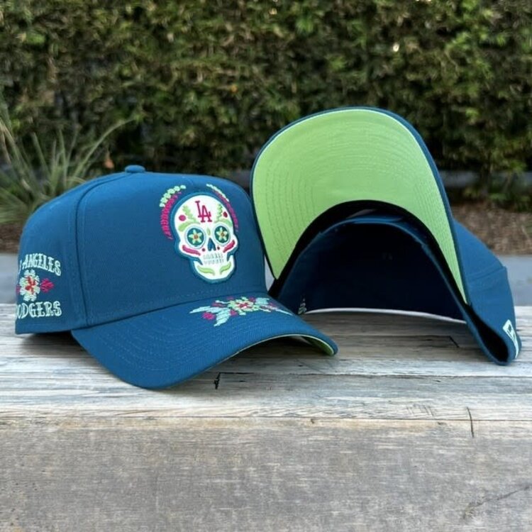 New Era LA Dodgers Day of the Dead Teal 940 A-Frame