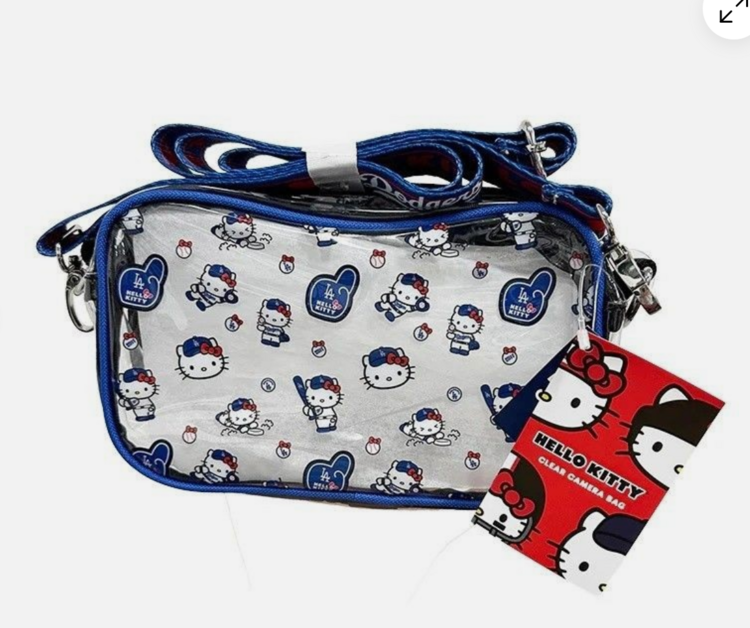 Forever Collectibles LA Dodgers x Hello Kitty Repeat Clear Crossbody Bag