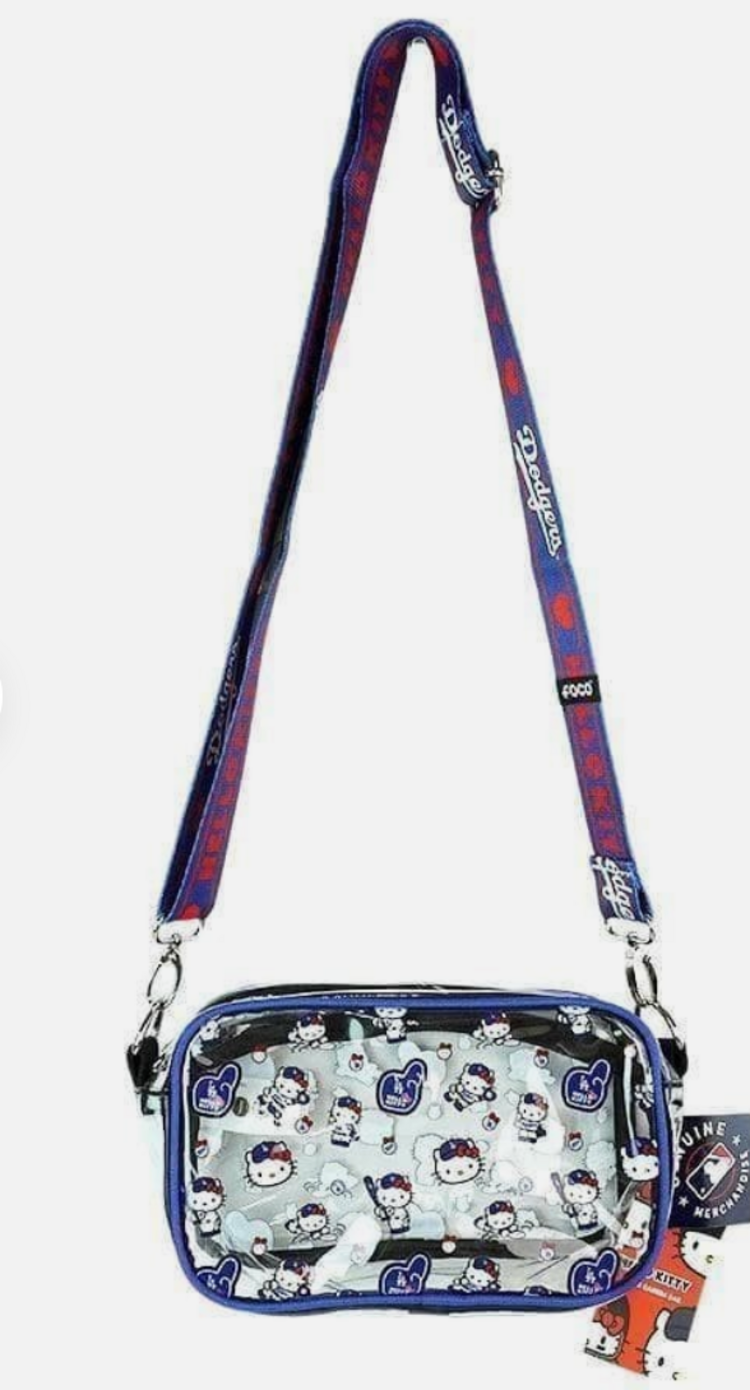 Forever Collectibles LA Dodgers x Hello Kitty Repeat Clear Crossbody Bag