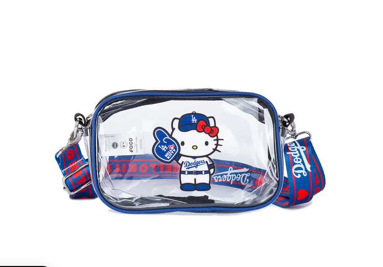 Forever Collectibles LA Dodgers x Hello Kitty Big Logo Clear Crossbody Bag