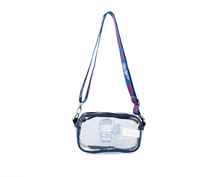 Forever Collectibles LA Dodgers x Hello Kitty Big Logo Clear Crossbody Bag