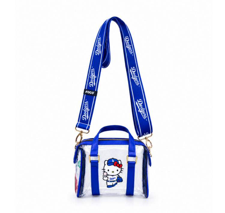 Forever Collectibles LA Dodgers x Hello Kitty Clear Mini Crossbody Duffel Bag