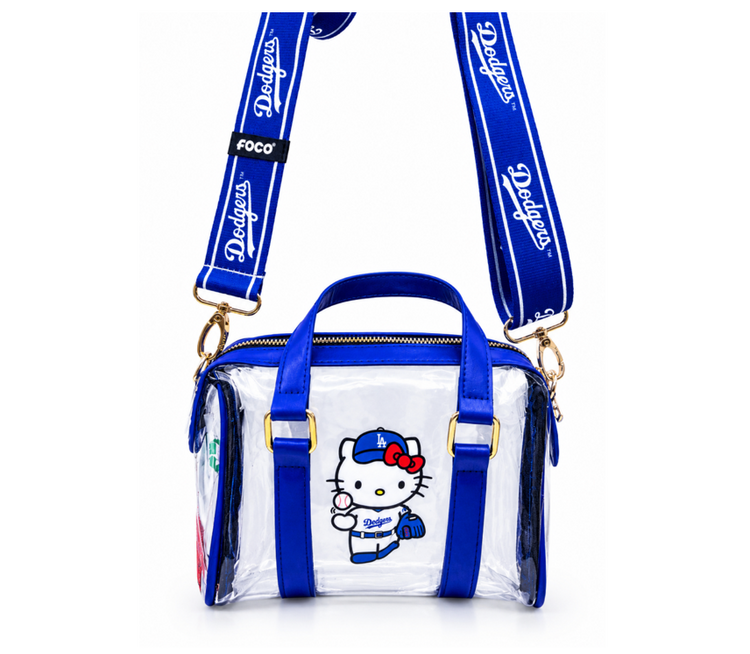 Forever Collectibles LA Dodgers x Hello Kitty Clear Mini Crossbody Duffel Bag