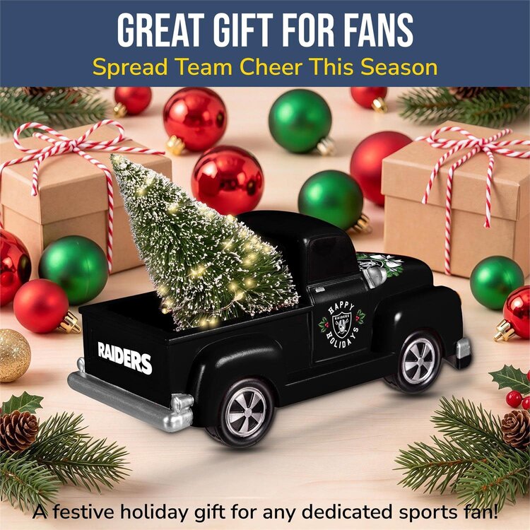 Evergreen Raiders Holiday Rally Truck Statue 8.66"L x 4.33"H