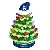 Evergreen 8" LED Ceramic Christmas Tree - LA Dodgers