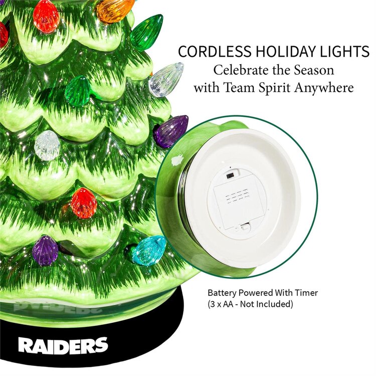 Evergreen 8" LED Ceramic Christmas Tree - Raiders