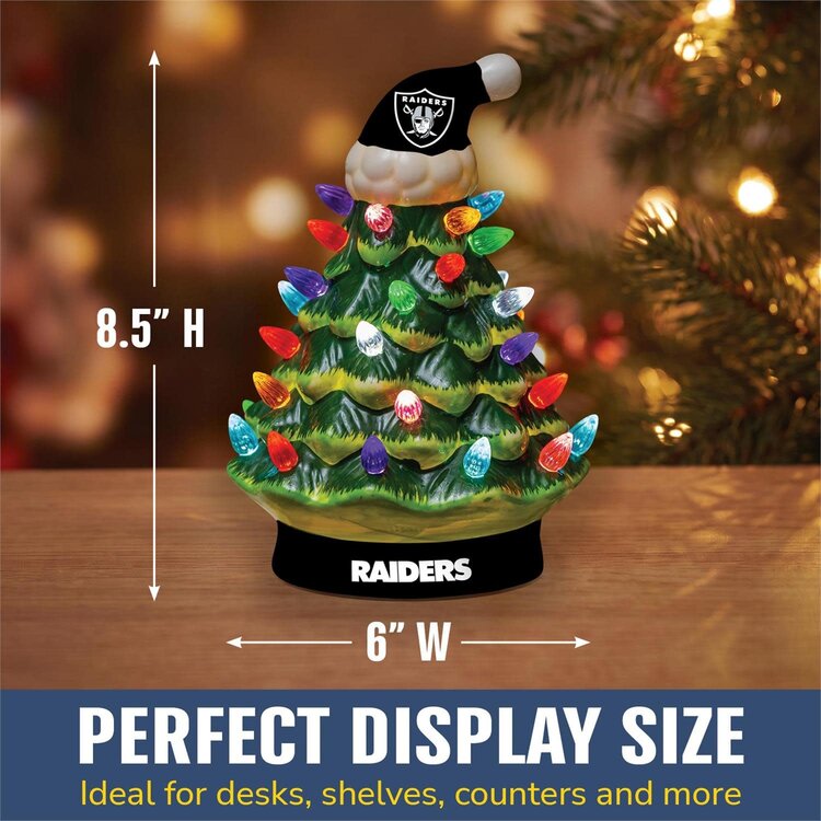 Evergreen 8" LED Ceramic Christmas Tree - Raiders
