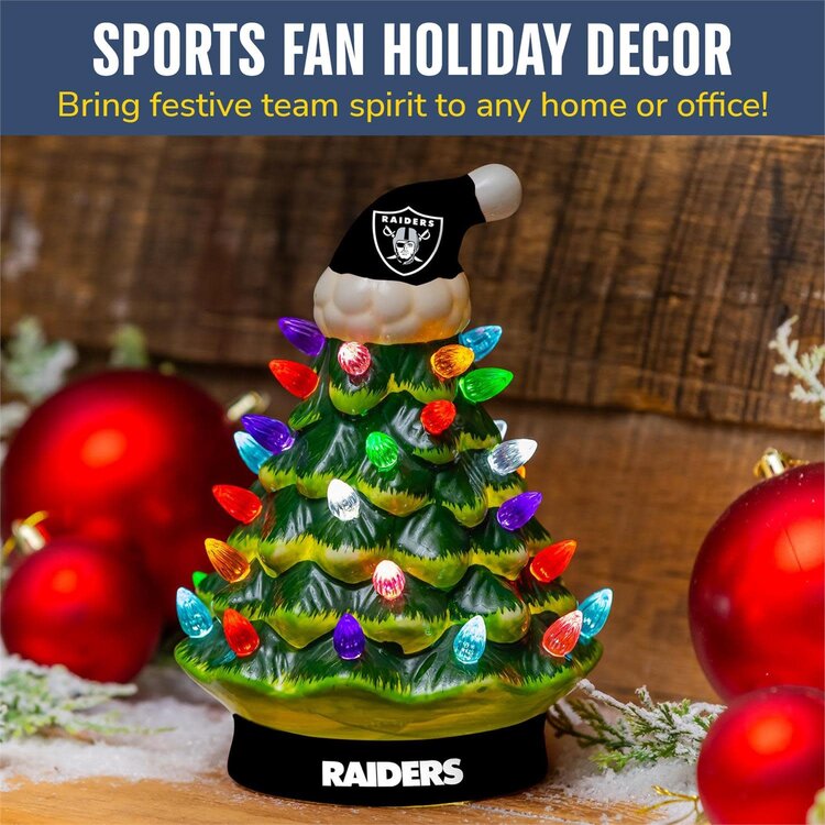 Evergreen 8" LED Ceramic Christmas Tree - Raiders