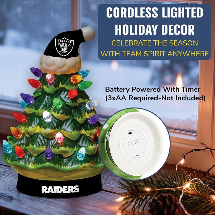 Evergreen 8" LED Ceramic Christmas Tree - Raiders