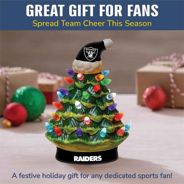 Evergreen 8" LED Ceramic Christmas Tree - Raiders