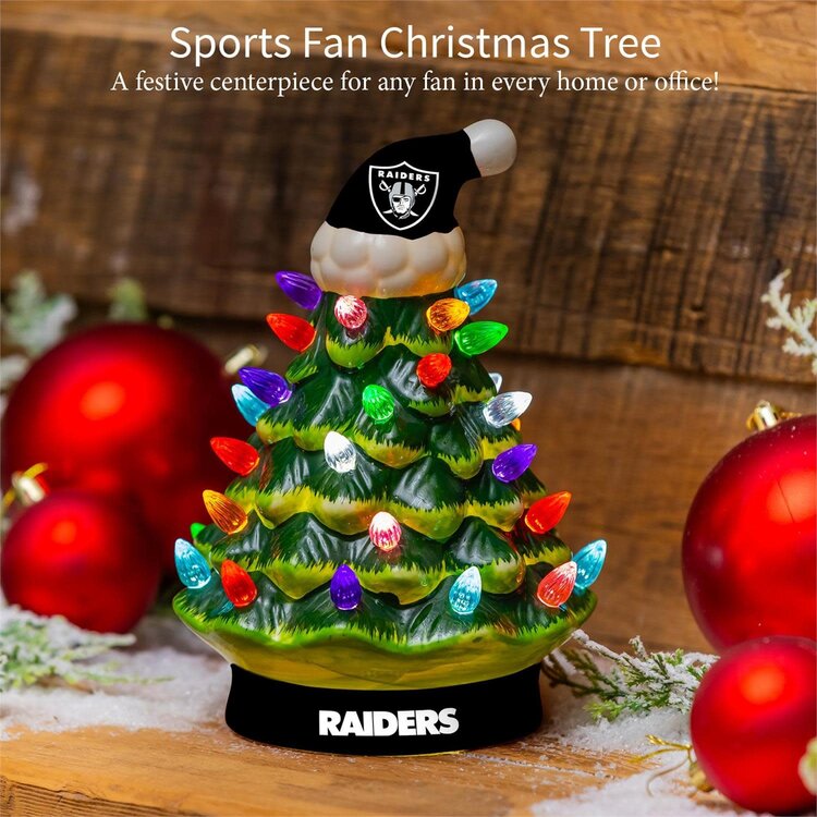 Evergreen 8" LED Ceramic Christmas Tree - Raiders