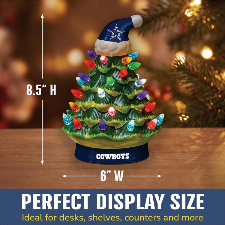 Evergreen 8" LED Ceramic Christmas Tree - Dallas Cowboys
