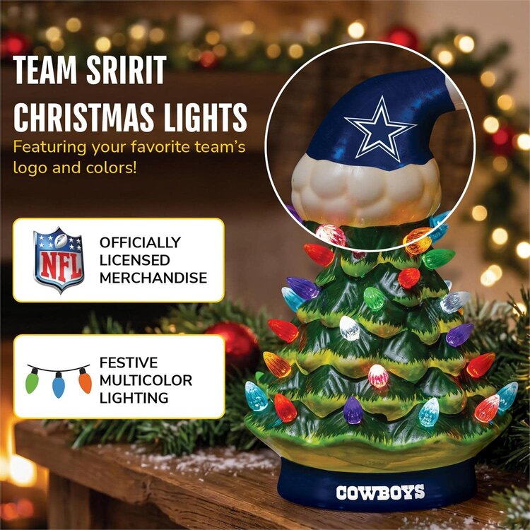 Evergreen 8" LED Ceramic Christmas Tree - Dallas Cowboys