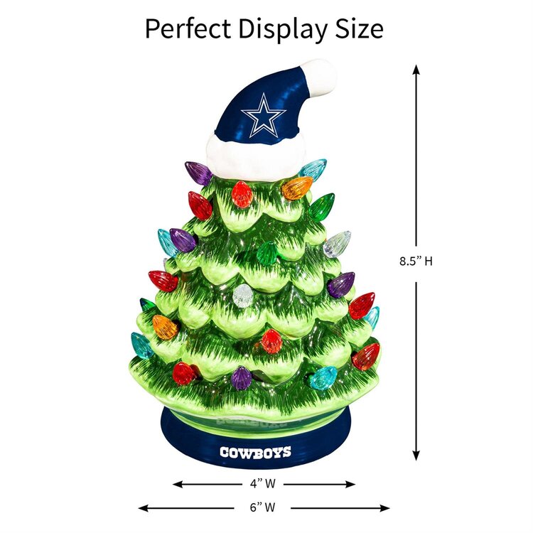 Evergreen 8" LED Ceramic Christmas Tree - Dallas Cowboys