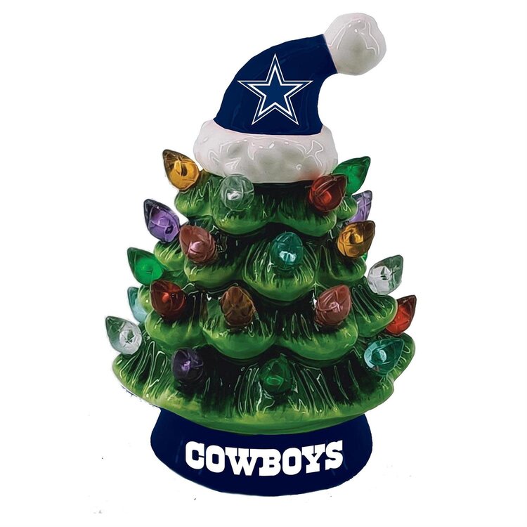 Evergreen 8" LED Ceramic Christmas Tree - Dallas Cowboys