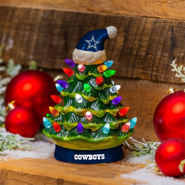 Evergreen 8" LED Ceramic Christmas Tree - Dallas Cowboys
