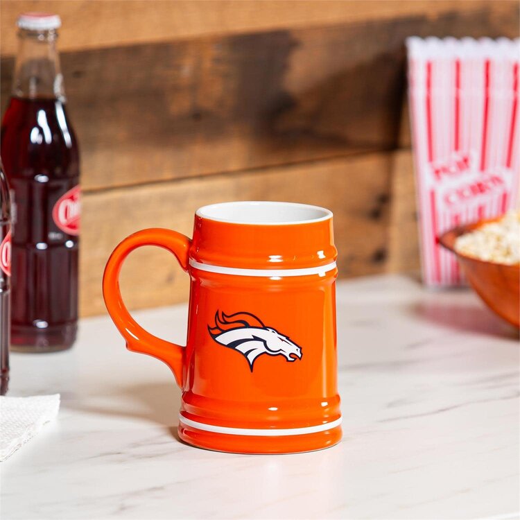 Evergreen Boxed 24 oz Ceramic Stein Cup - Denver Broncos