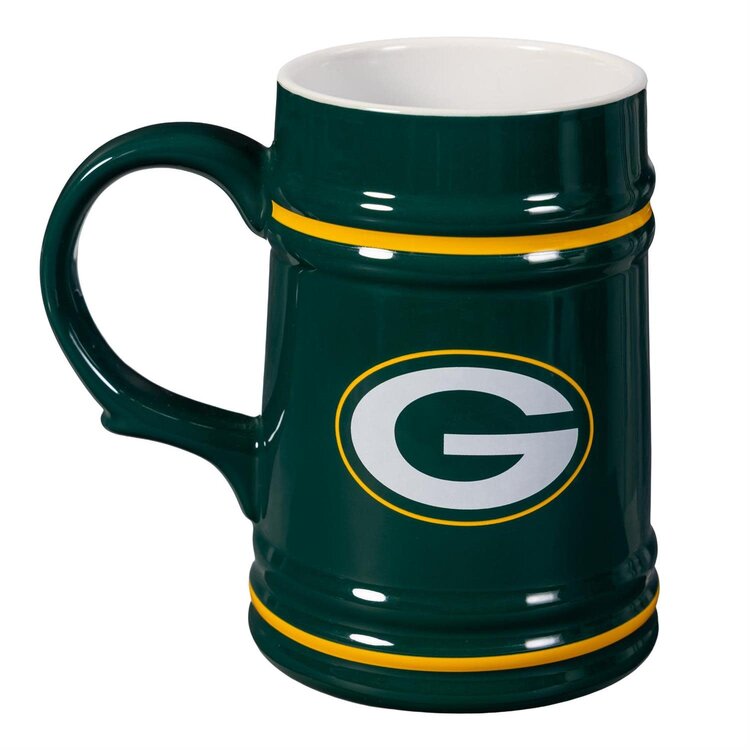 Evergreen Boxed 24 oz Ceramic Stein Cup - Green Bay Packers