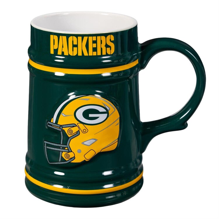 Evergreen Boxed 24 oz Ceramic Stein Cup - Green Bay Packers