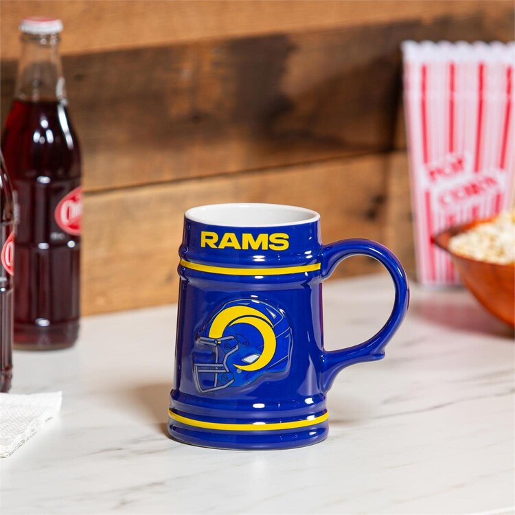 Evergreen Boxed 24 oz Ceramic Stein Cup - LA Rams