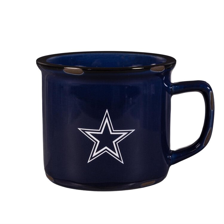 Evergreen Boxed Ceramic Camp Cup with Enamel Finish, 14oz - Dallas Cowboys
