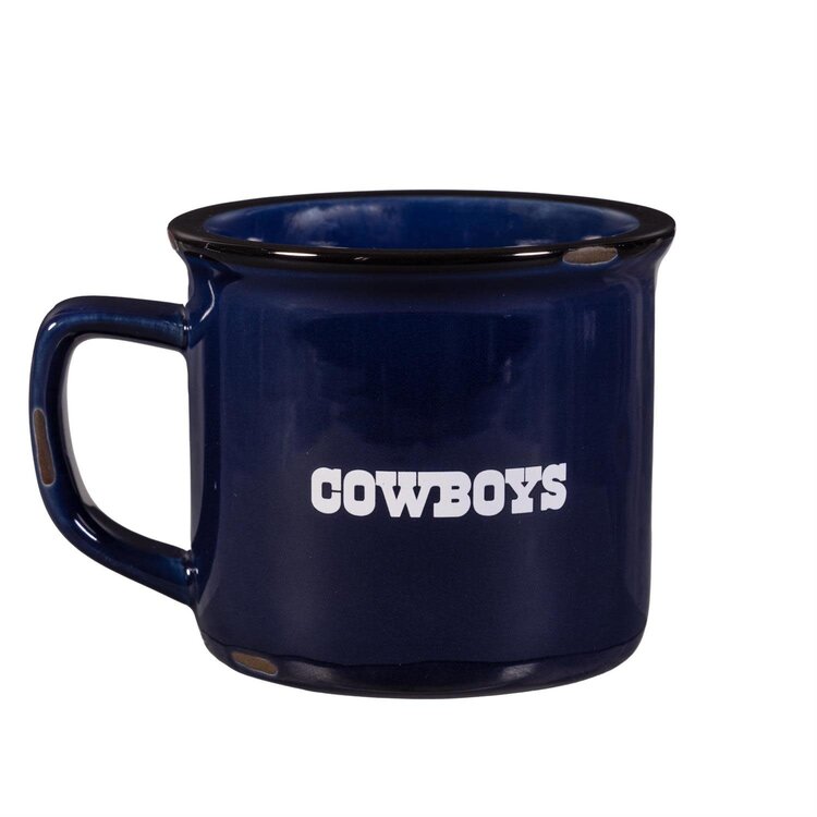 Evergreen Boxed Ceramic Camp Cup with Enamel Finish, 14oz - Dallas Cowboys