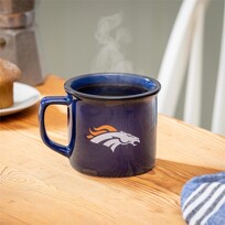 Evergreen Boxed Ceramic Camp Cup with Enamel Finish, 14oz - Denver Broncos