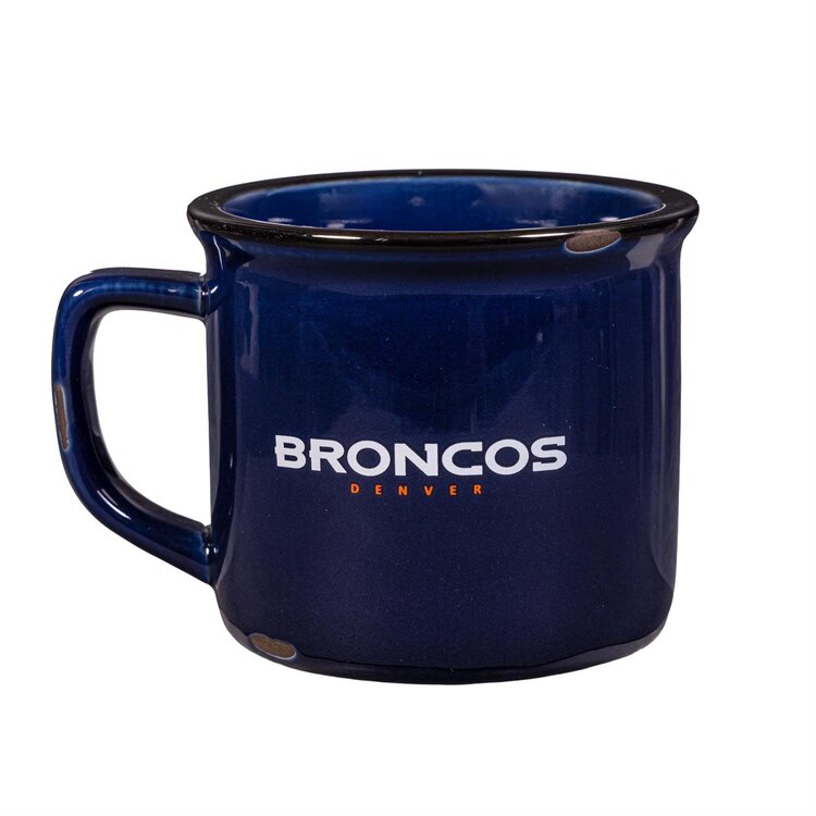 Evergreen Boxed Ceramic Camp Cup with Enamel Finish, 14oz - Denver Broncos