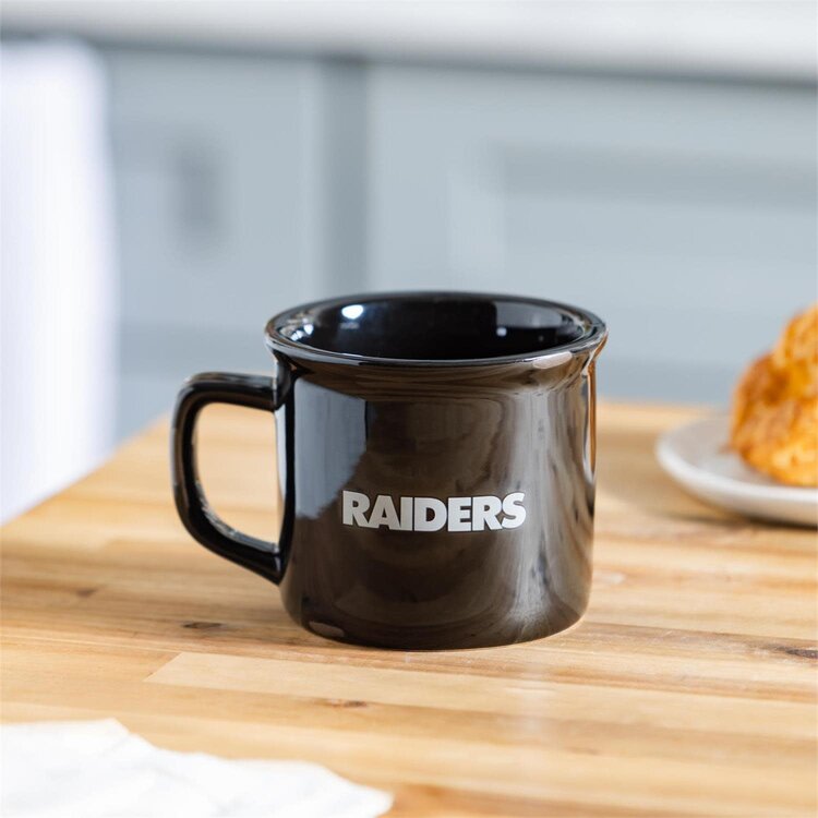 Evergreen Boxed Ceramic Camp Cup with Enamel Finish, 14oz - Raiders