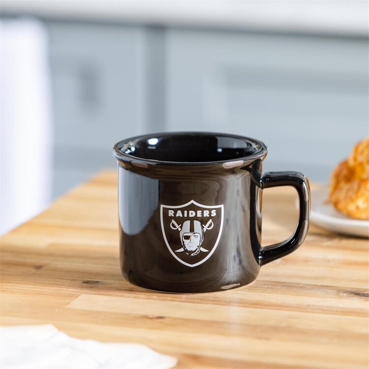 Evergreen Boxed Ceramic Camp Cup with Enamel Finish, 14oz - Raiders